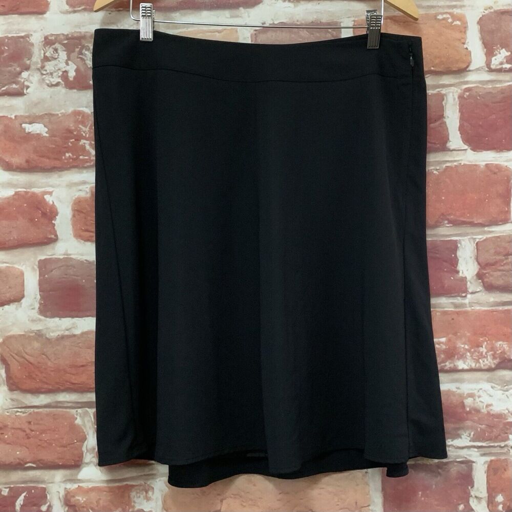 Lane Bryant Skirt Women's Size 14 Plain Black Career Work Office Lined Zip Up